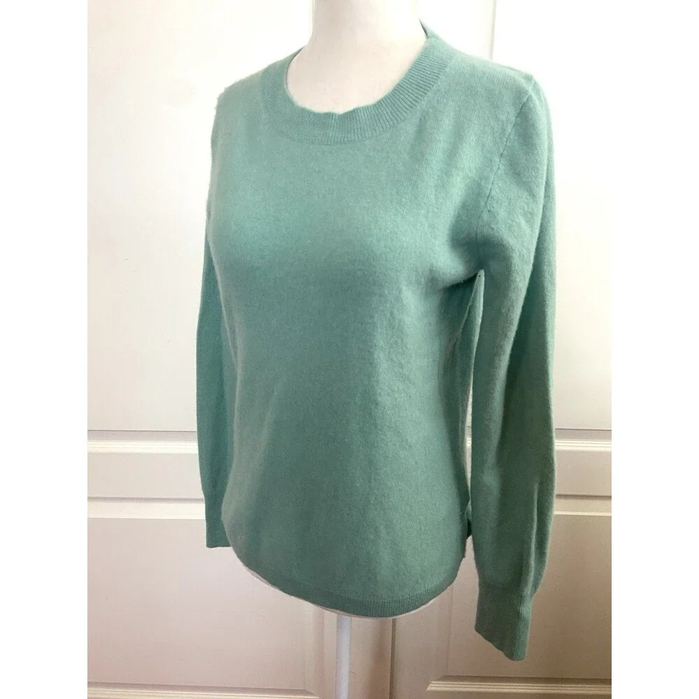 J. Crew 100% Cashmere Crewneck Pullover Sweater Green Size Small